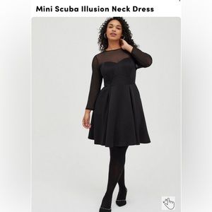 Mini Scuba Illusion Neck Dress Torrid